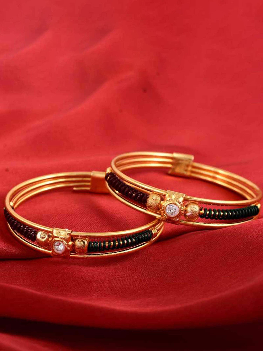 BAESD Infants Beaded Stone Studded Spiral Bangles