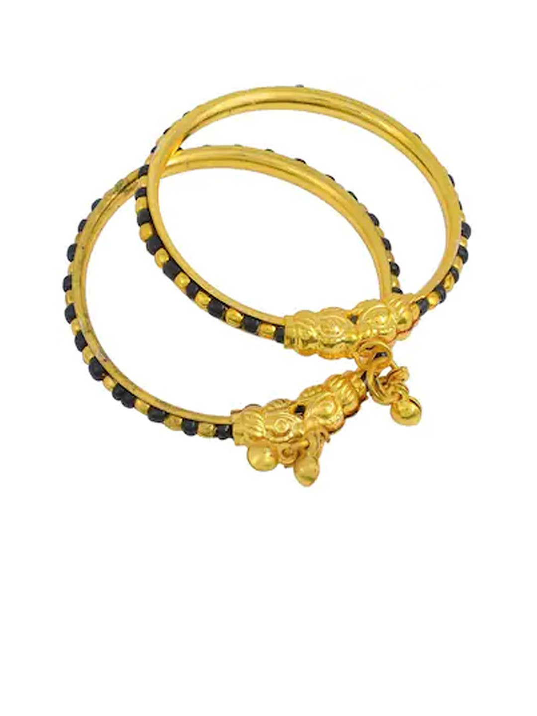 BAESD Kids Set Of 2 Gold Plated Beaded Nazaria Design  Bangles