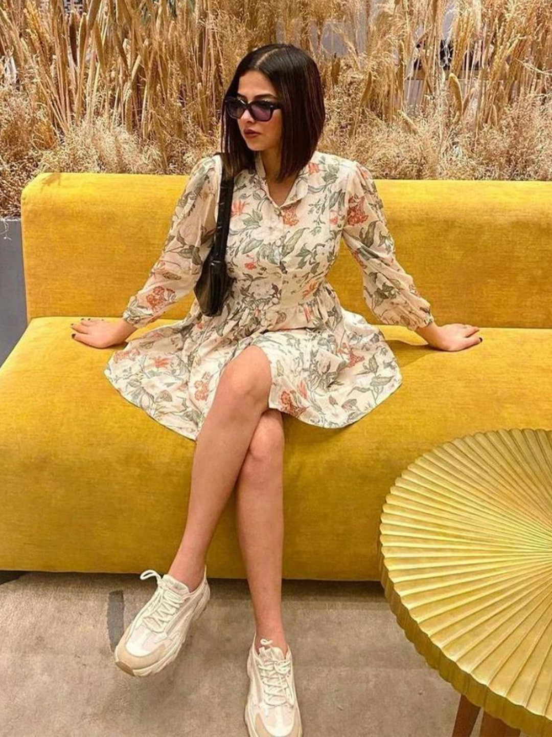 HEY MISSY V-Neck Layered Chiffon Sheath Dress