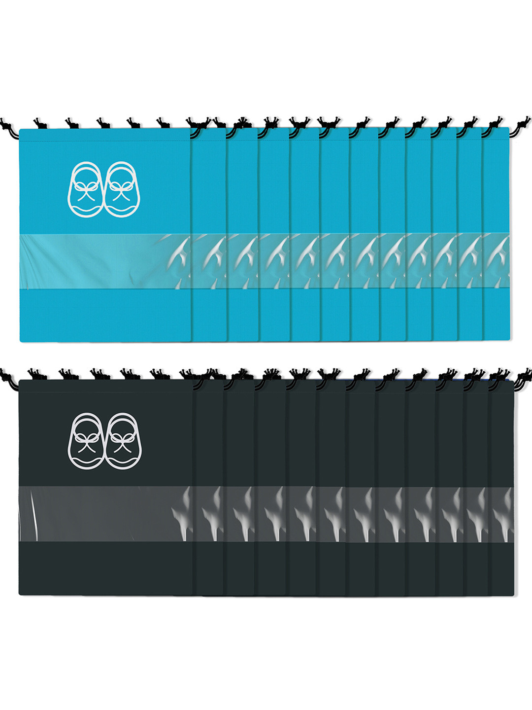 Kuber Industries Unisex Pack of 24 Transparent Shoe Bags