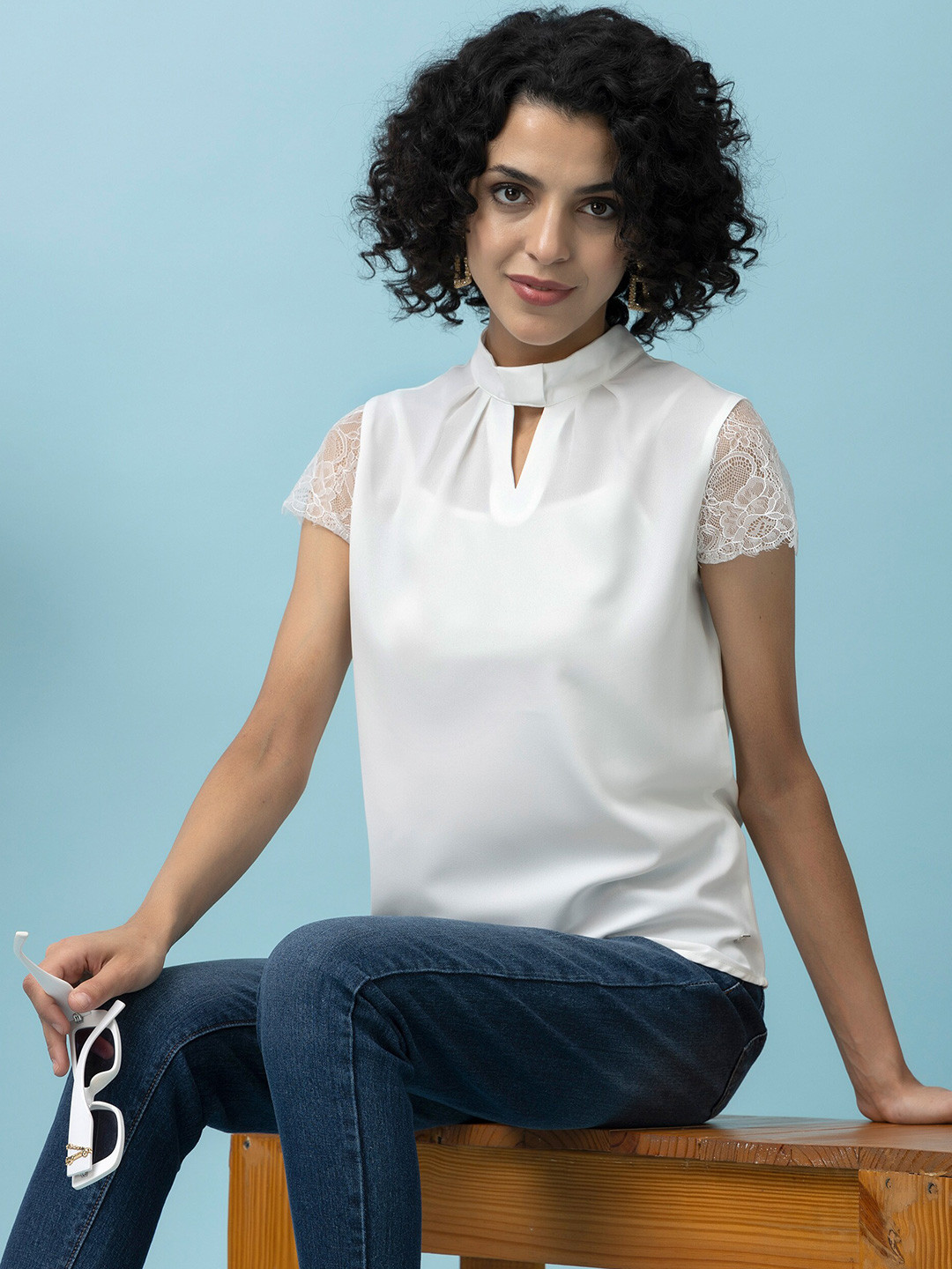 Beatnik Keyhole Neck Top