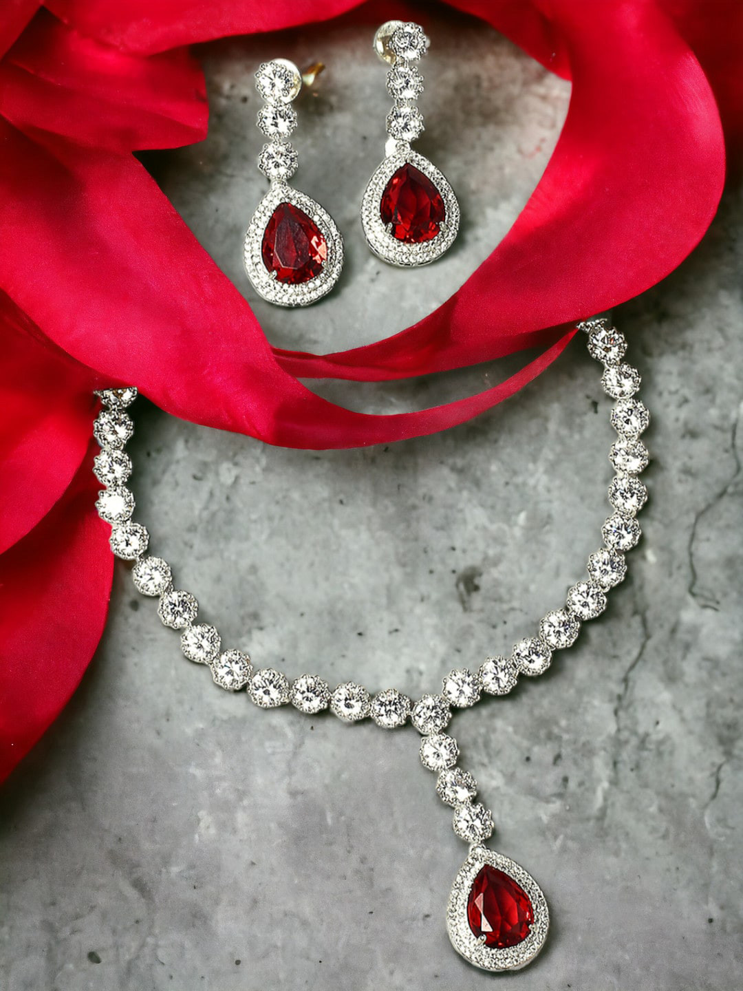 OOMPH American Diamond Jewellery Set