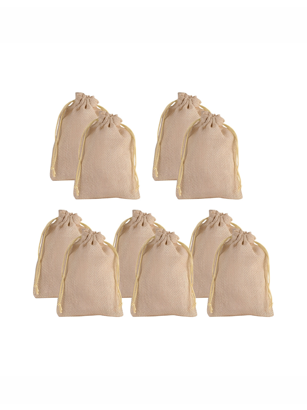 Kuber Industries Gold-Toned 10 Pieces Regular Drawstring Traditional Gift Potli Organisers