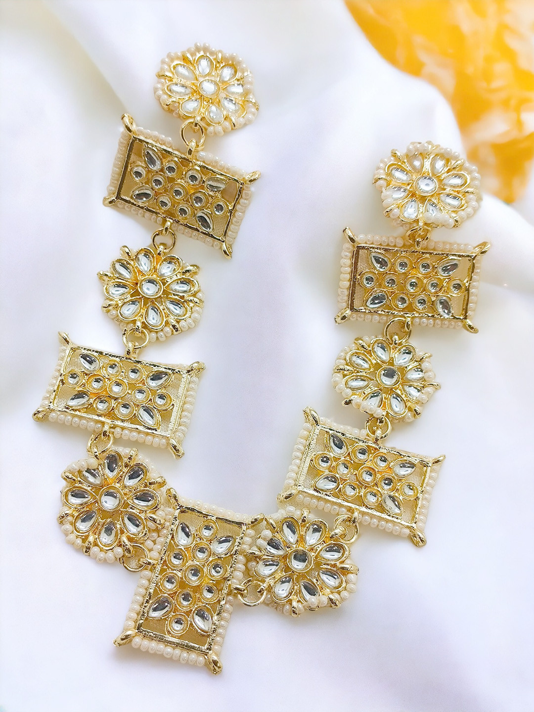 FEMMIBELLA Gold-Plated Kundan Studded Matha Patti
