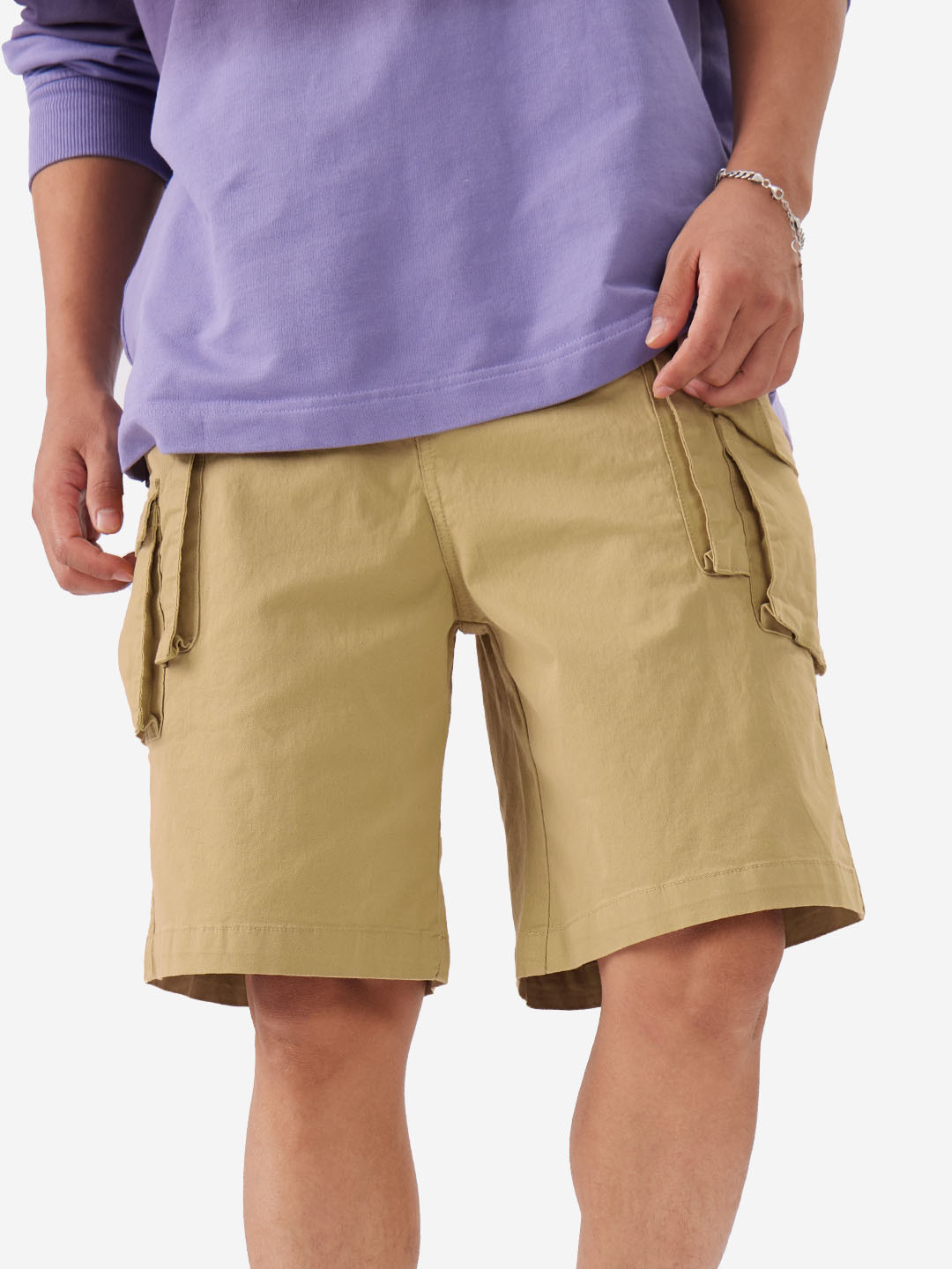The Souled Store Brown Men Cargo Shorts