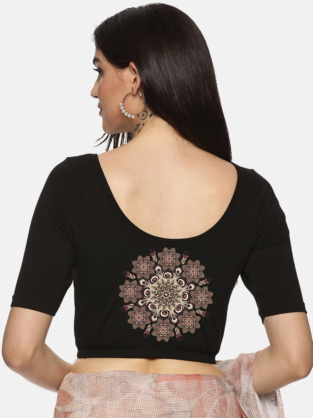 NOT YET by us Round-Neck Saree blouse