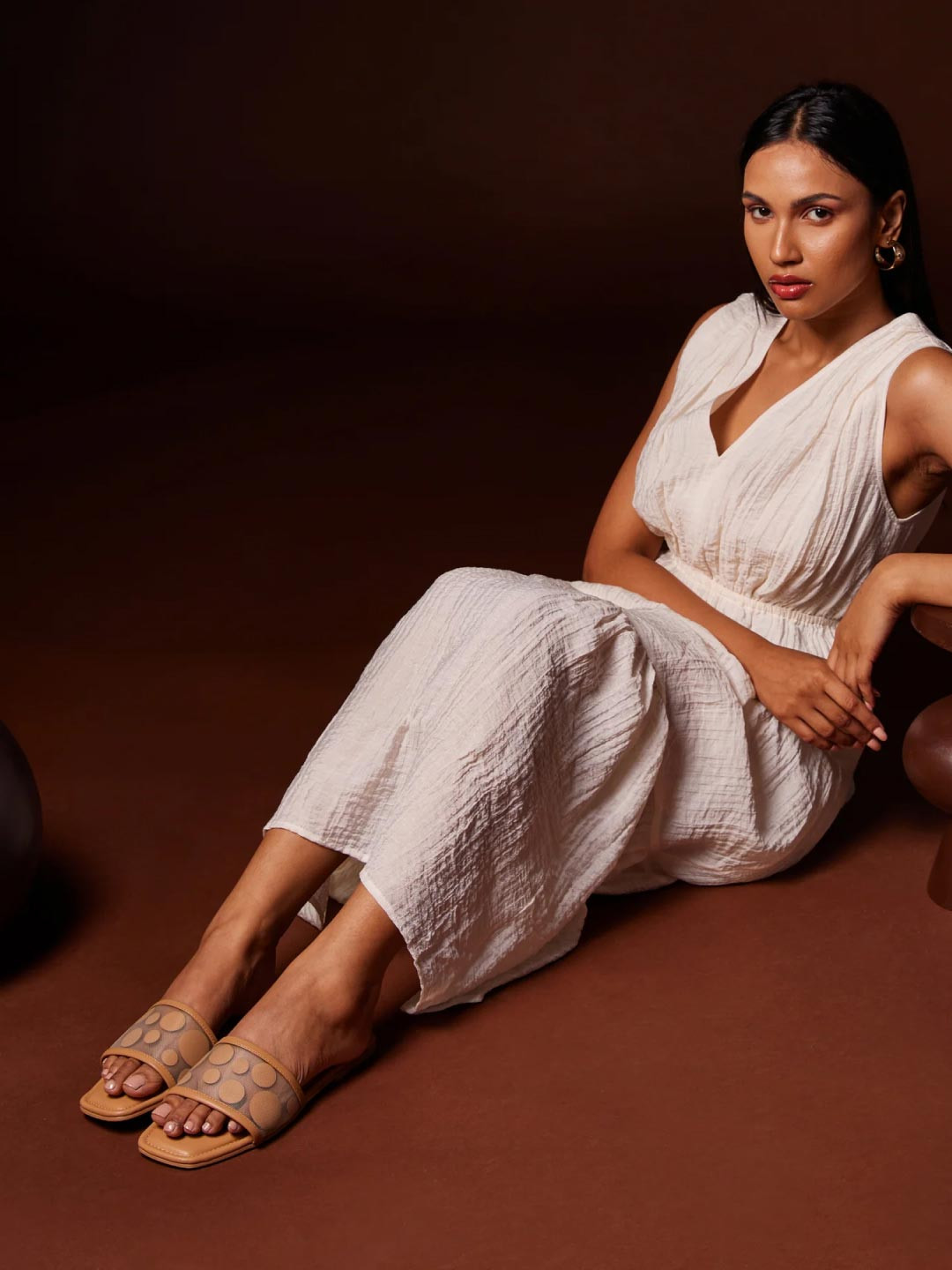 CAI Women Dotty Beige Flats