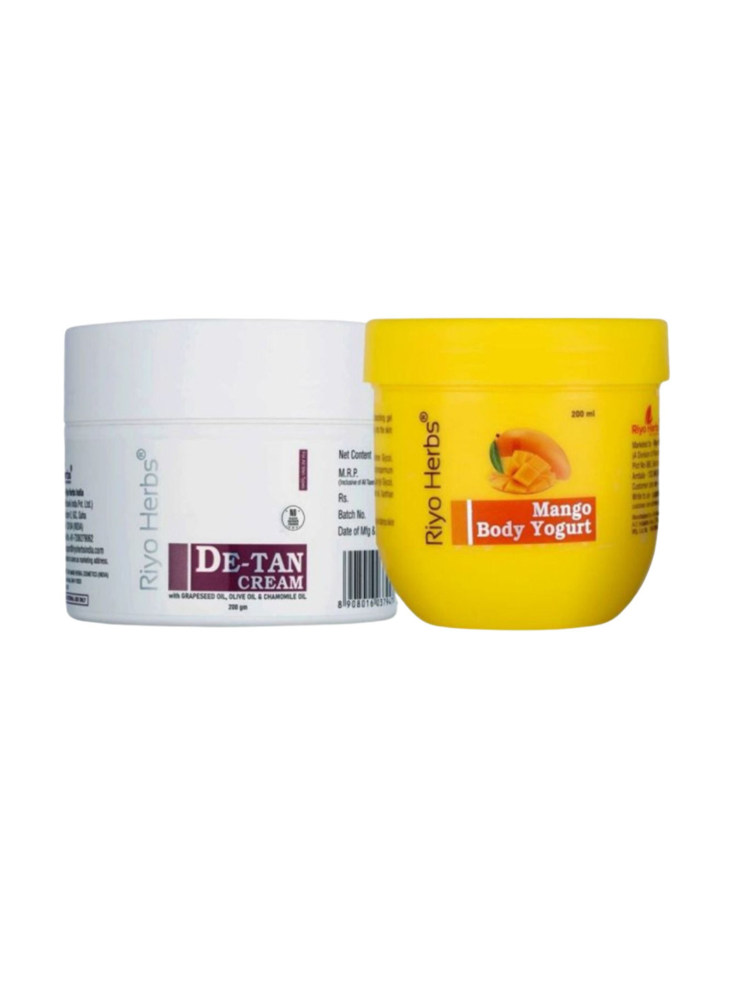 Riyo Herbs De-Tan Cream 200g & Mango Body Yogurt 200ml