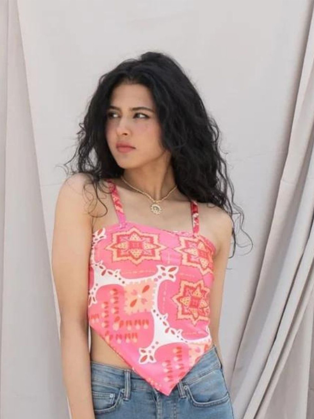 HEY MISSY Floral Printed Satin Tank Top