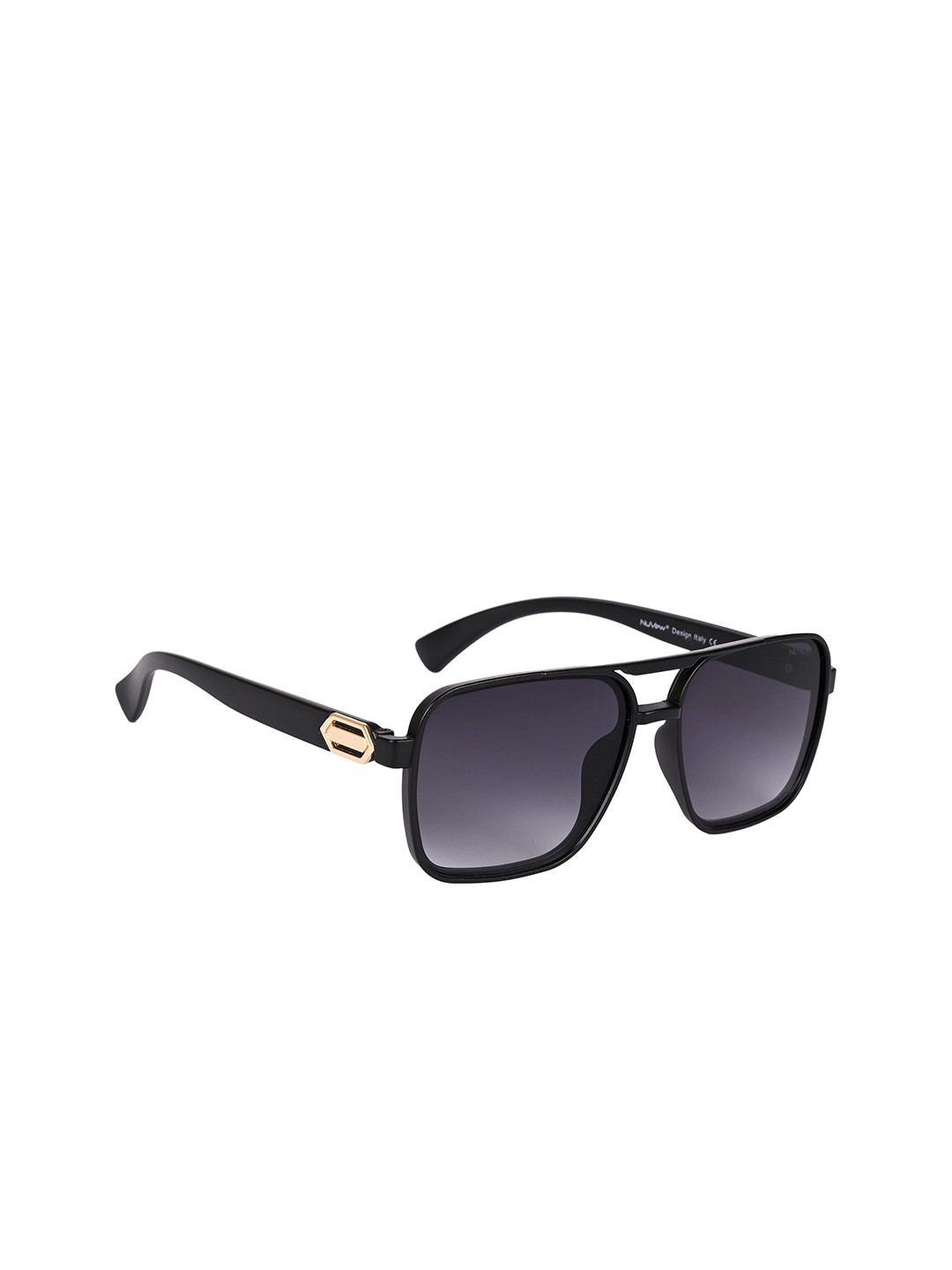 NuVew Unisex Wayfarer Sunglasses With UV Protected Lens ES_15463-30-NW-TB32-GRY-mBKGL-WF