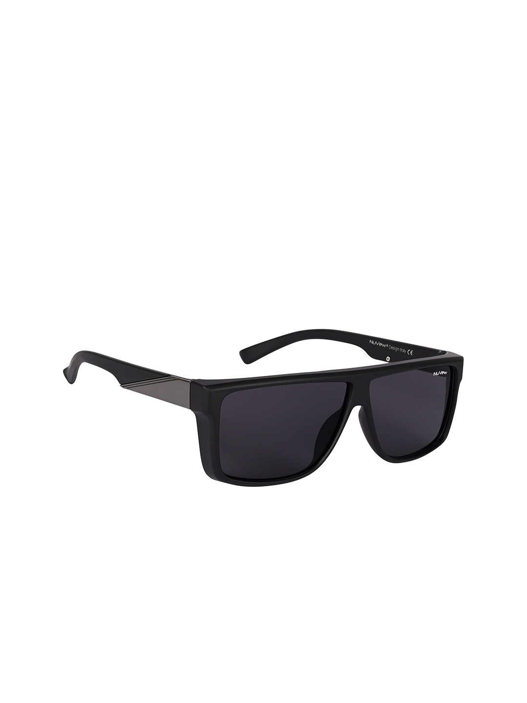 NuVew Unisex Rectangle Sunglasses with UV Protected Lens ES_15459-30-NW-82736-BLK-mBKGN-RT