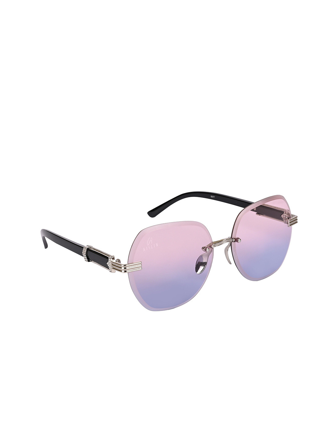 AISLIN Women Round Sunglasses with UV Protected Lens ES_12983-87-AS-6077-PKBL-SVBK-RDWF