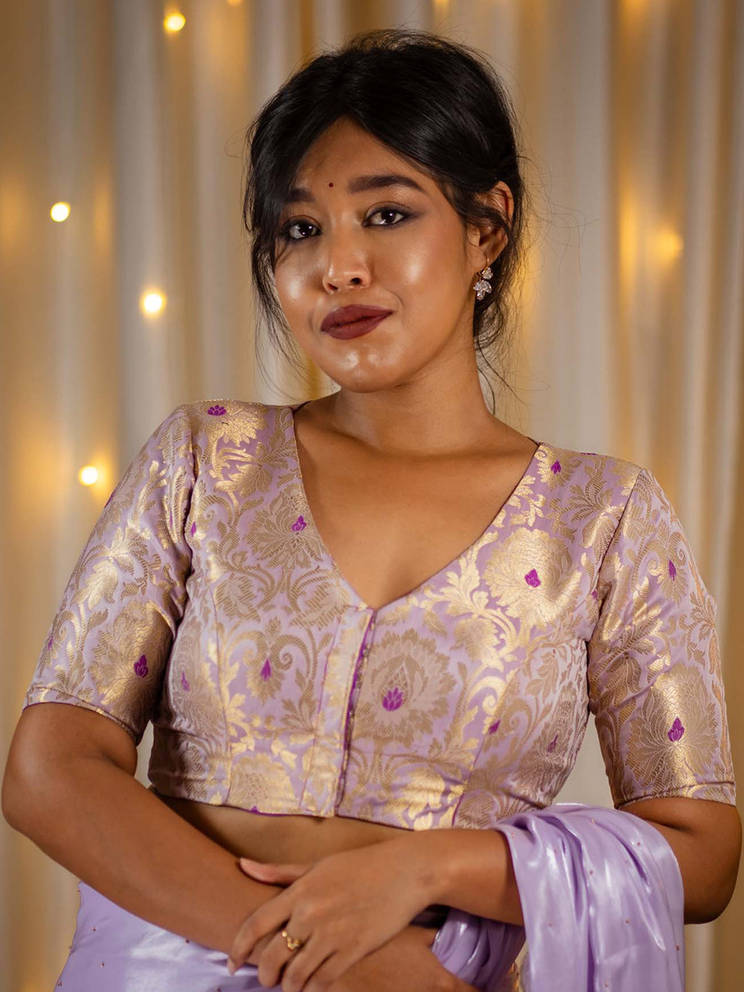 I LOVE SAREES Woven Design Banarasi Silk Saree Blouse