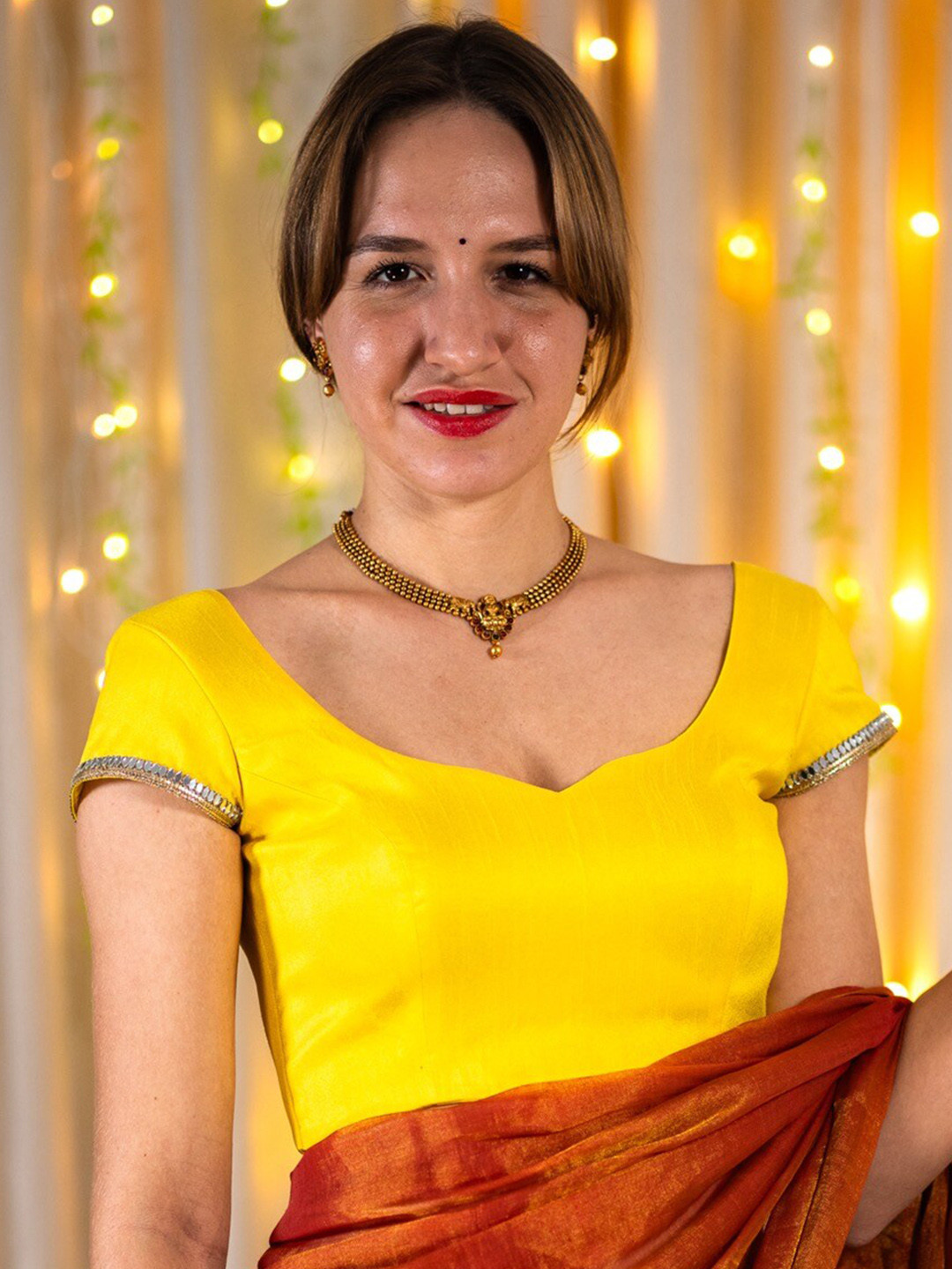 I LOVE SAREES Cap Sleeve Readymade Blouse