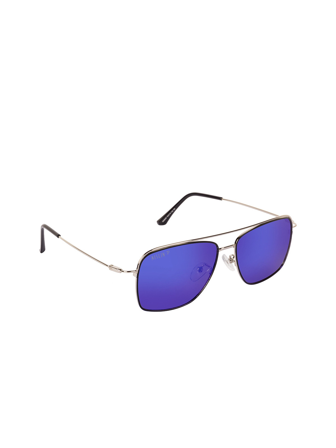 AISLIN Unisex Square Sunglasses ES_14258-54-AS-9009-fBLPR-mBKST-WFSQ-Mirror Blue