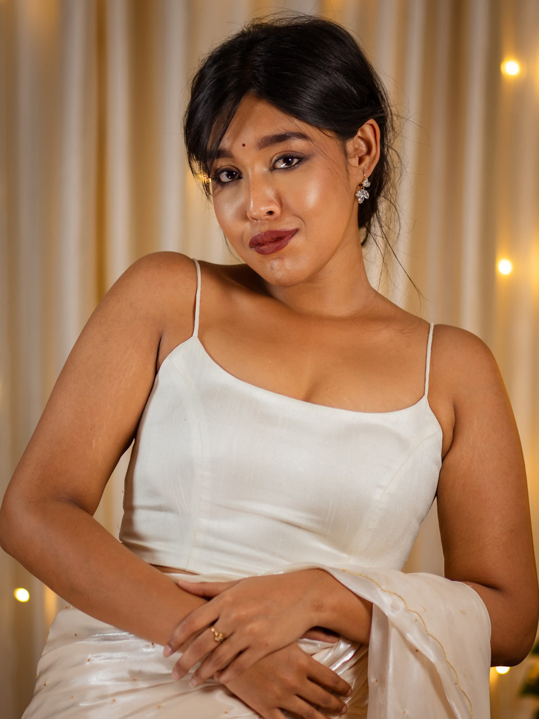 I LOVE SAREES Padded Spaghetti Readymade Blouse