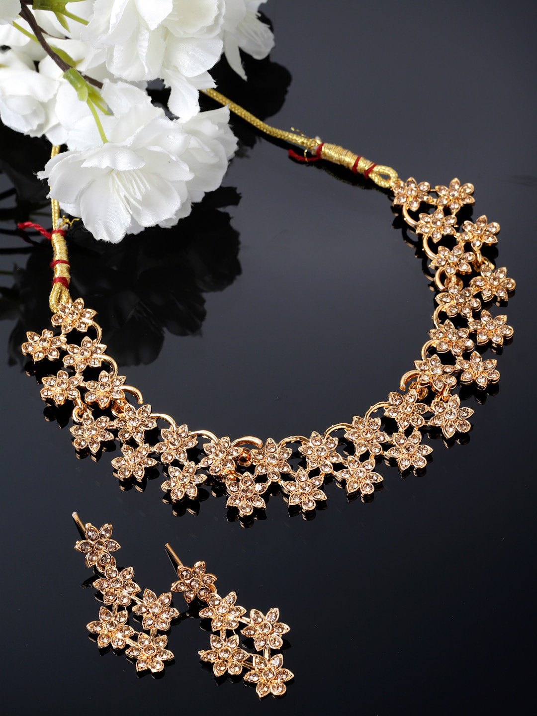 Sukkhi Gold-Plated American Diamond Studded Jewellery Set