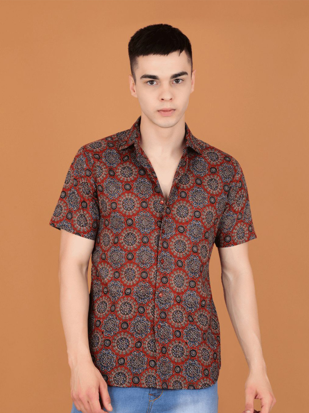 Boholyfe Comfort Ethnic Motifs Printed Cotton Casual Shirt