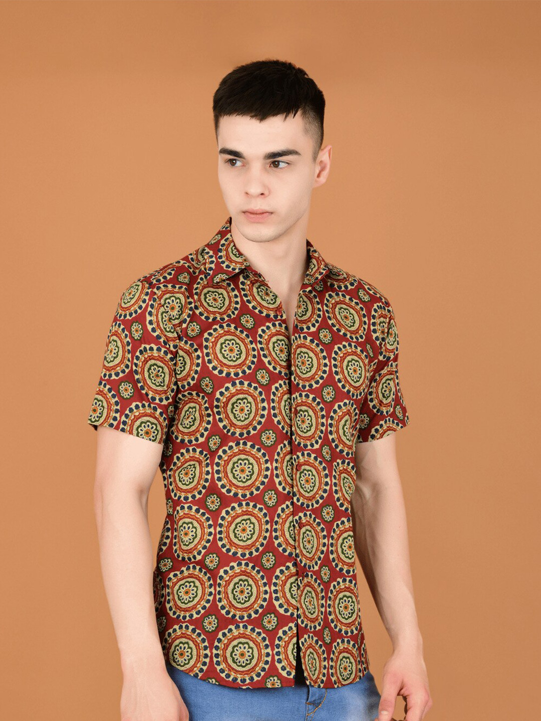 Boholyfe Comfort c Printed Cotton Casual Shirt