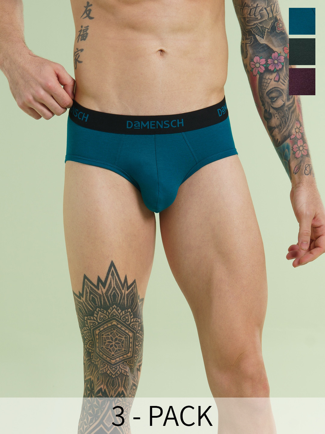 DAMENSCH Pack Of 3 Cotton Basic Briefs BR1051-MX1599
