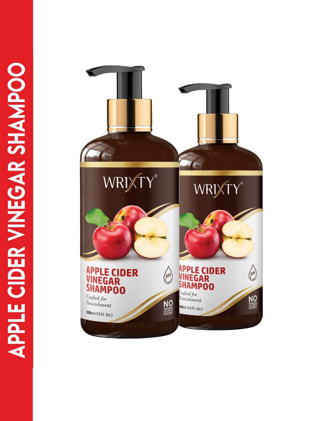 Wrixty Set Of 2 Apple Cider Vinegar Shampoo - 300ml Each