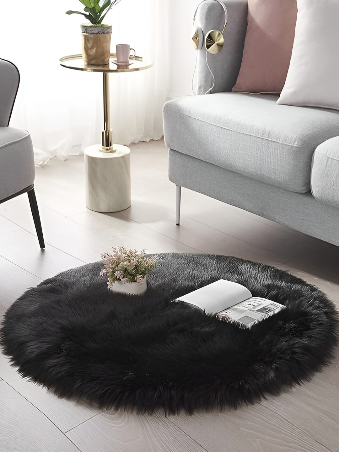 Cottonfry Black No Shredding Woollen Carpet