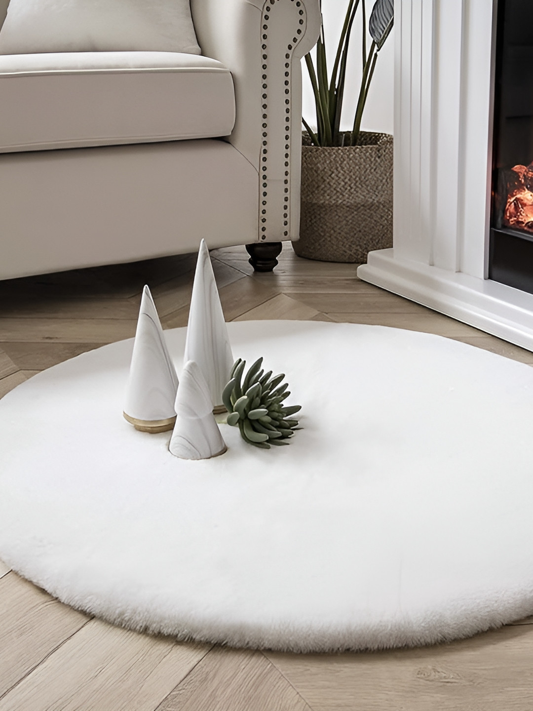 Cottonfry Premium White No Shredding Woollen Carpet