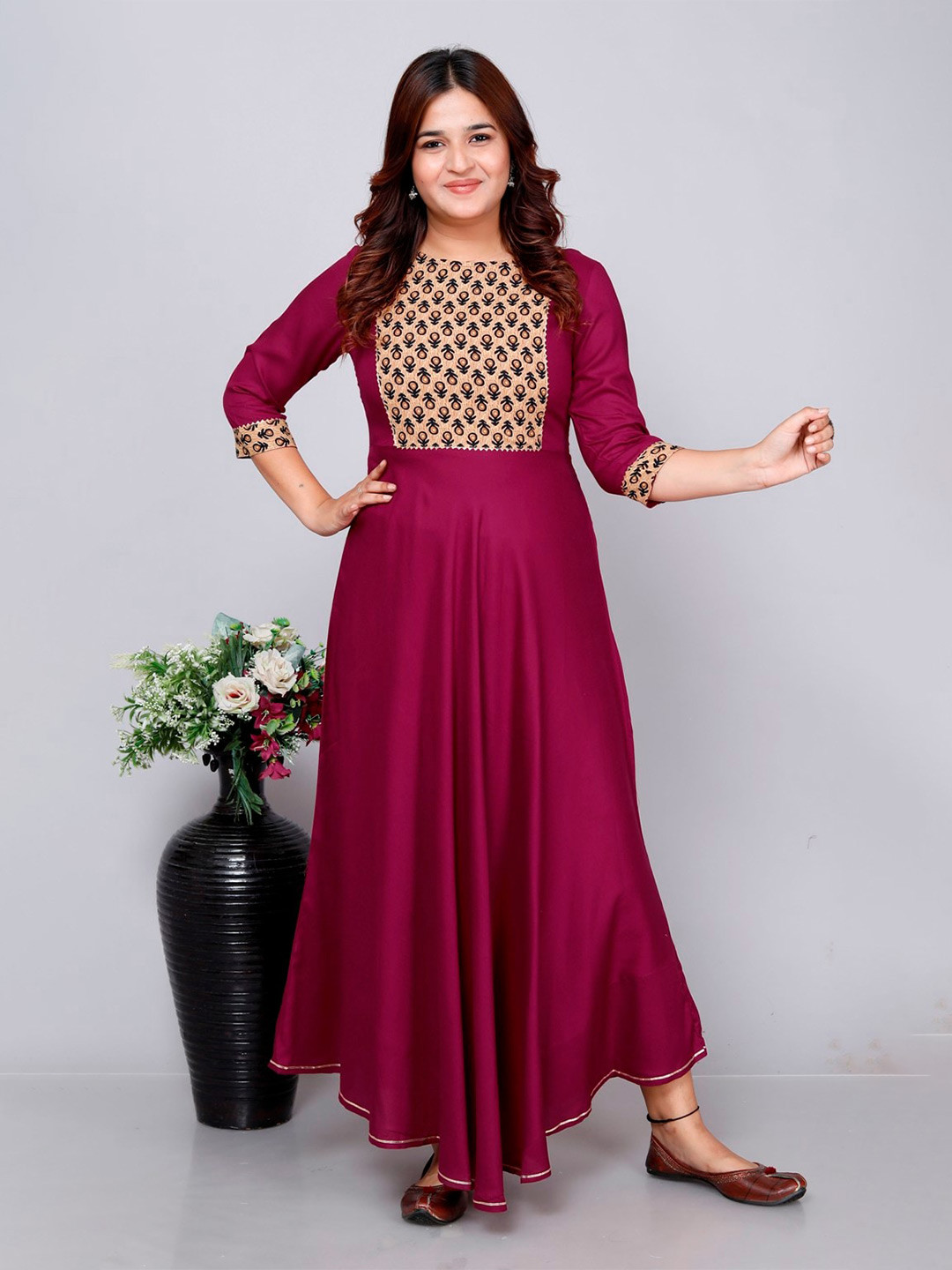 FCV Fit and Flare Maxi Dress