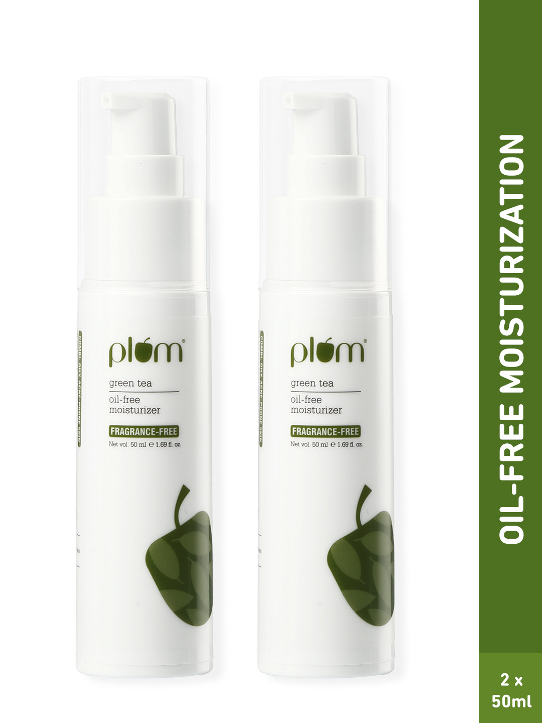 Plum 2Pcs Green Tea Oil-Free Moisturizer With Niacinamide & Hyaluronic - 50ml each