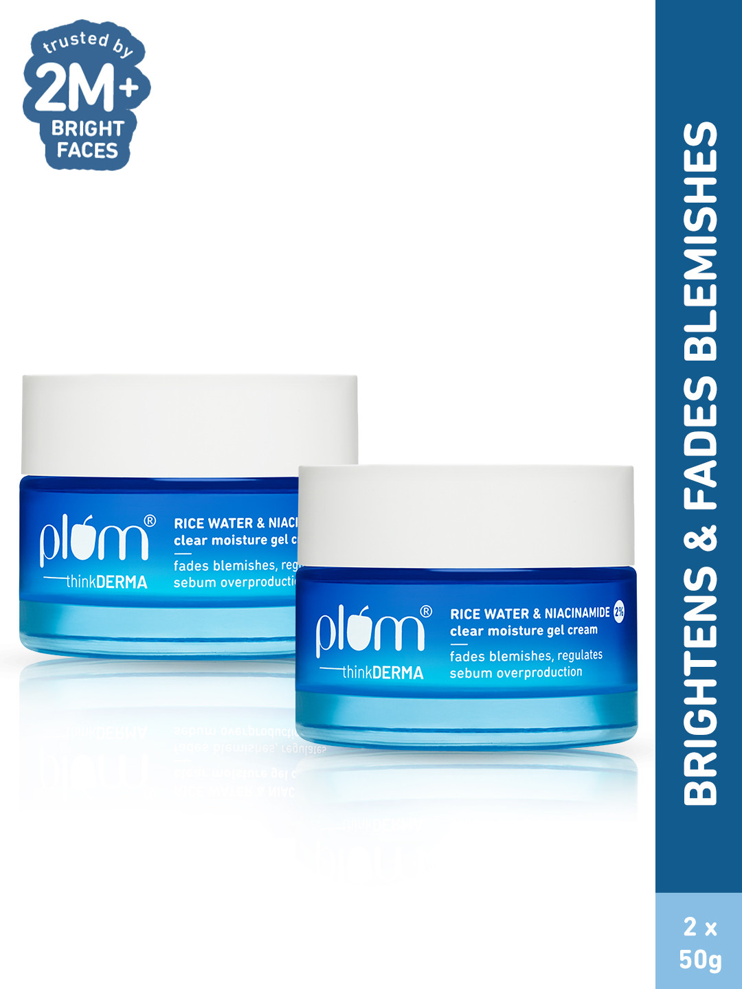 Plum Set of 2 Rice Water & Niacinamide Clear Moisture Gel Cream - 50g each