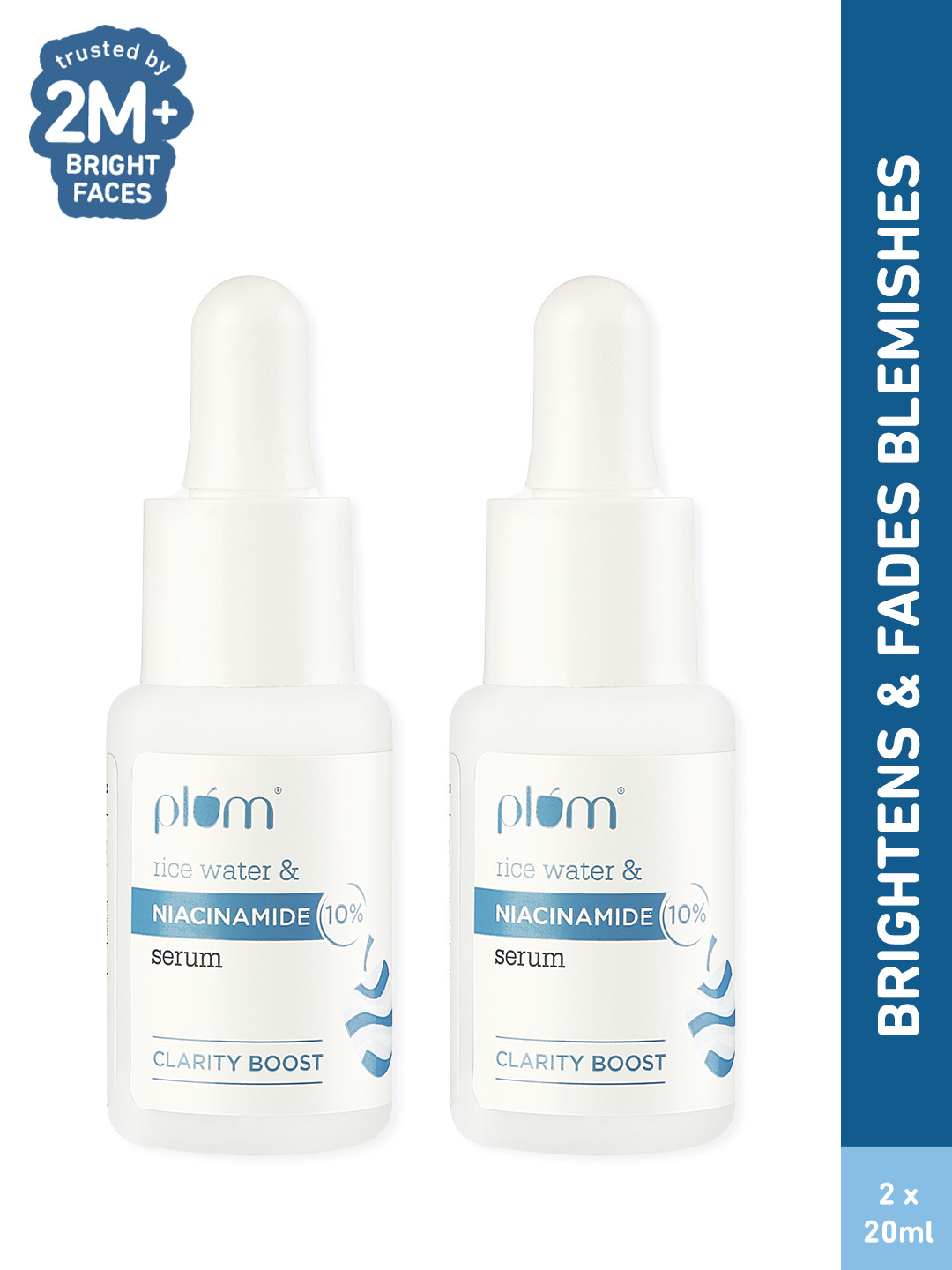 Plum Set of 2 10% Niacinamide Face Serum with Rice Water - 15ml each