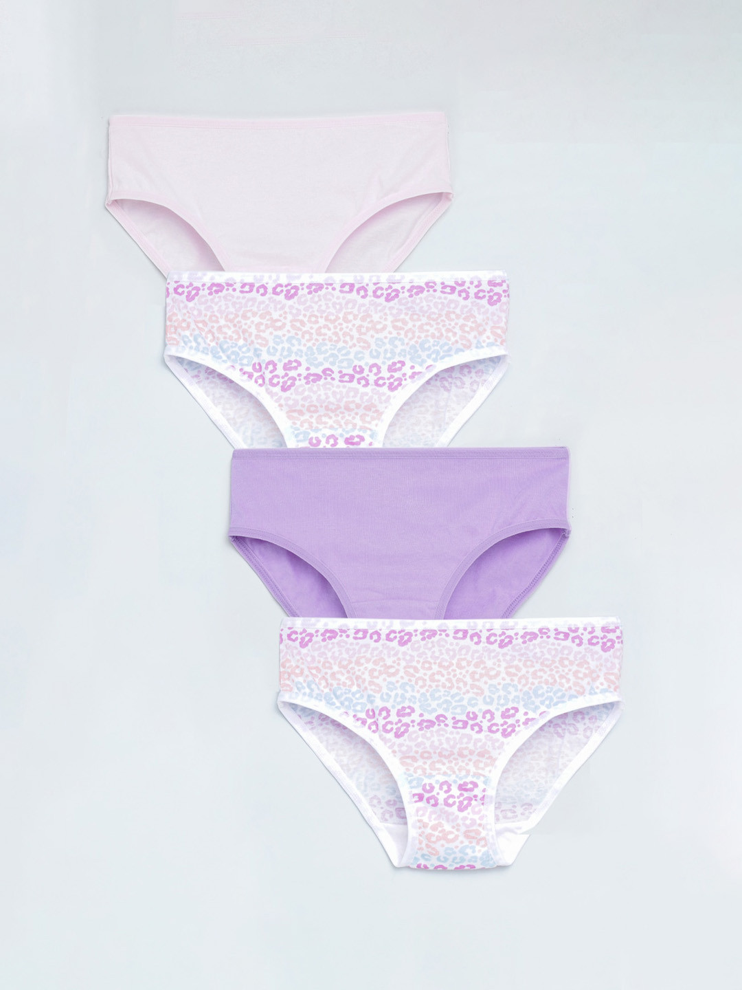 Charm n Cherish Girls Pack Of 4 Pure Cotton Mid Rise Basic Briefs GWBRO73