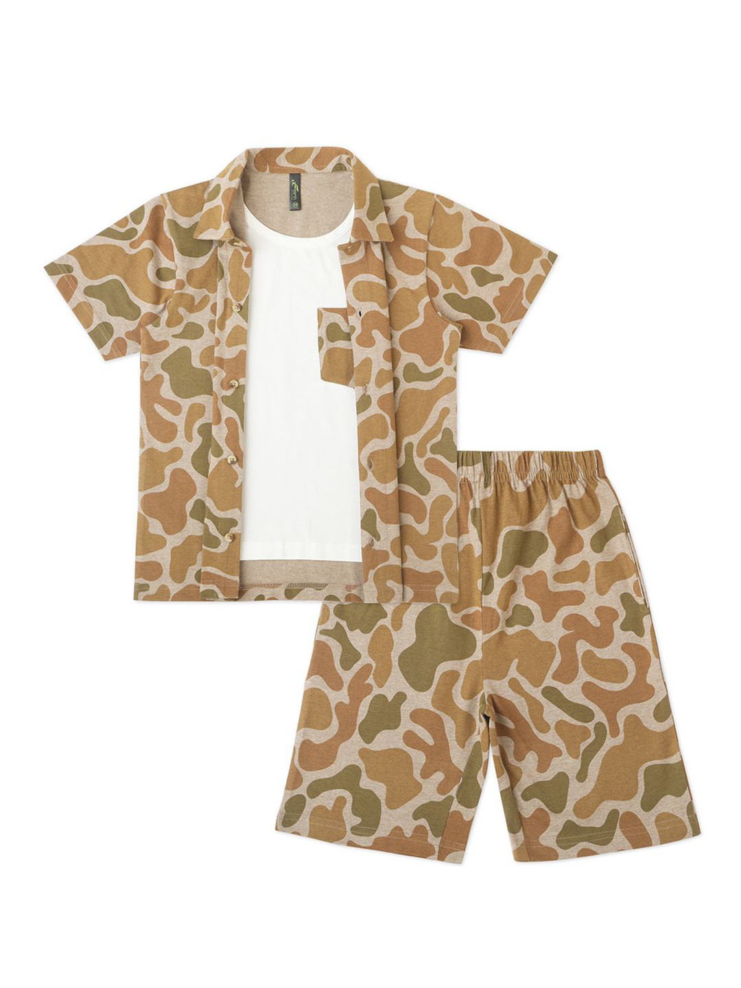 earth conscious Boys Abstract Printed Pure Cotton T-shirt and Shirt With Short