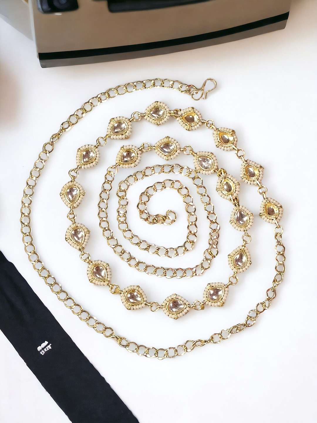 FEMMIBELLA Artificial Beads Studded Waist Chain Saree Accessories