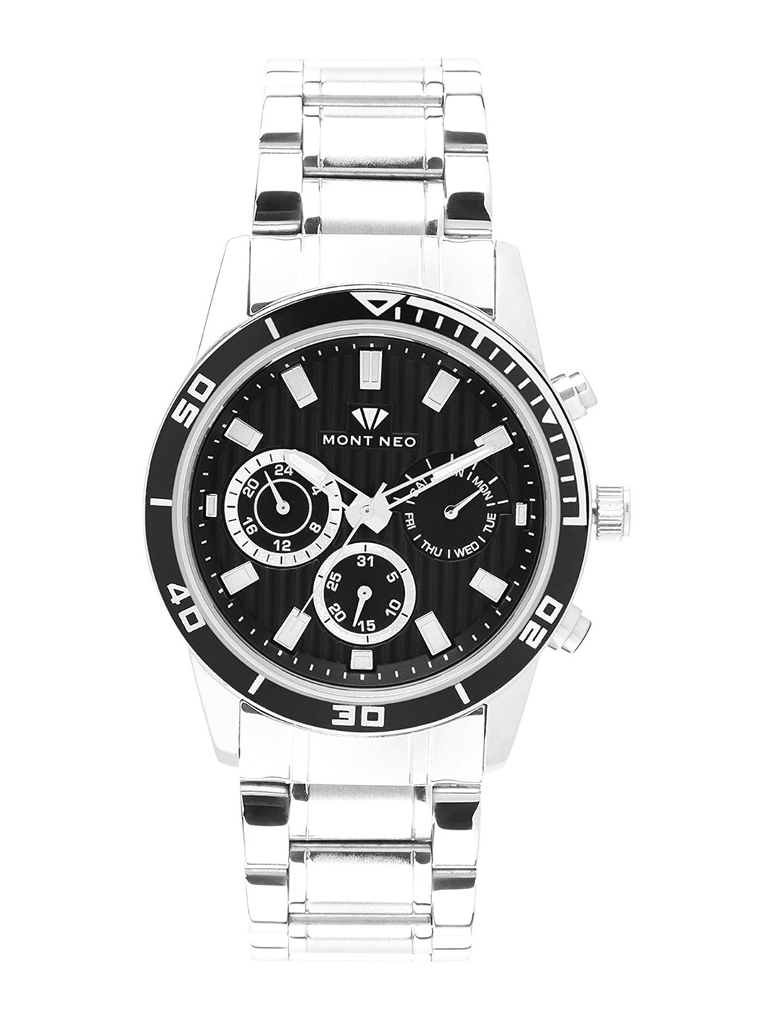 MONT NEO Men Skeleton Dial & Stainless Steel Bracelet Style Analogue Watch 1036C-M1404