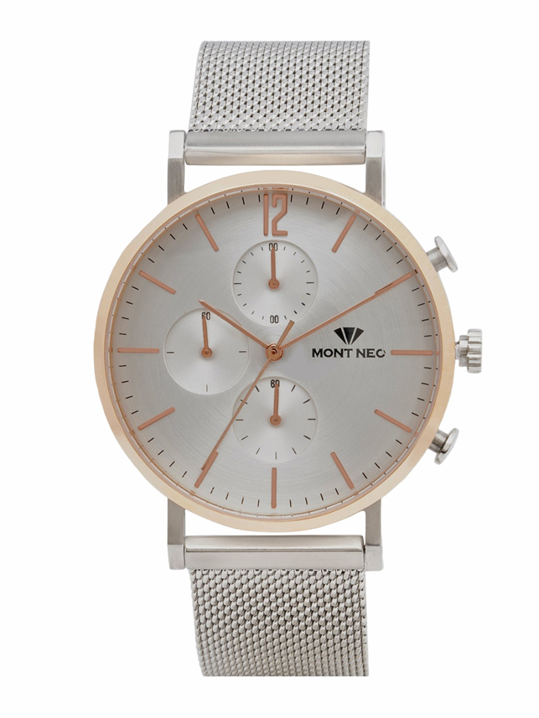 MONT NEO Classic Men Round Dial & Bracelet Style Straps Analogue Watch 7004M-B1303