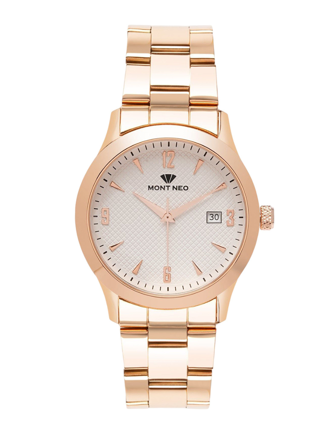 MONT NEO Women Textured Dial & Stainless Steel Straps Analogue Watch 8010E-M3303