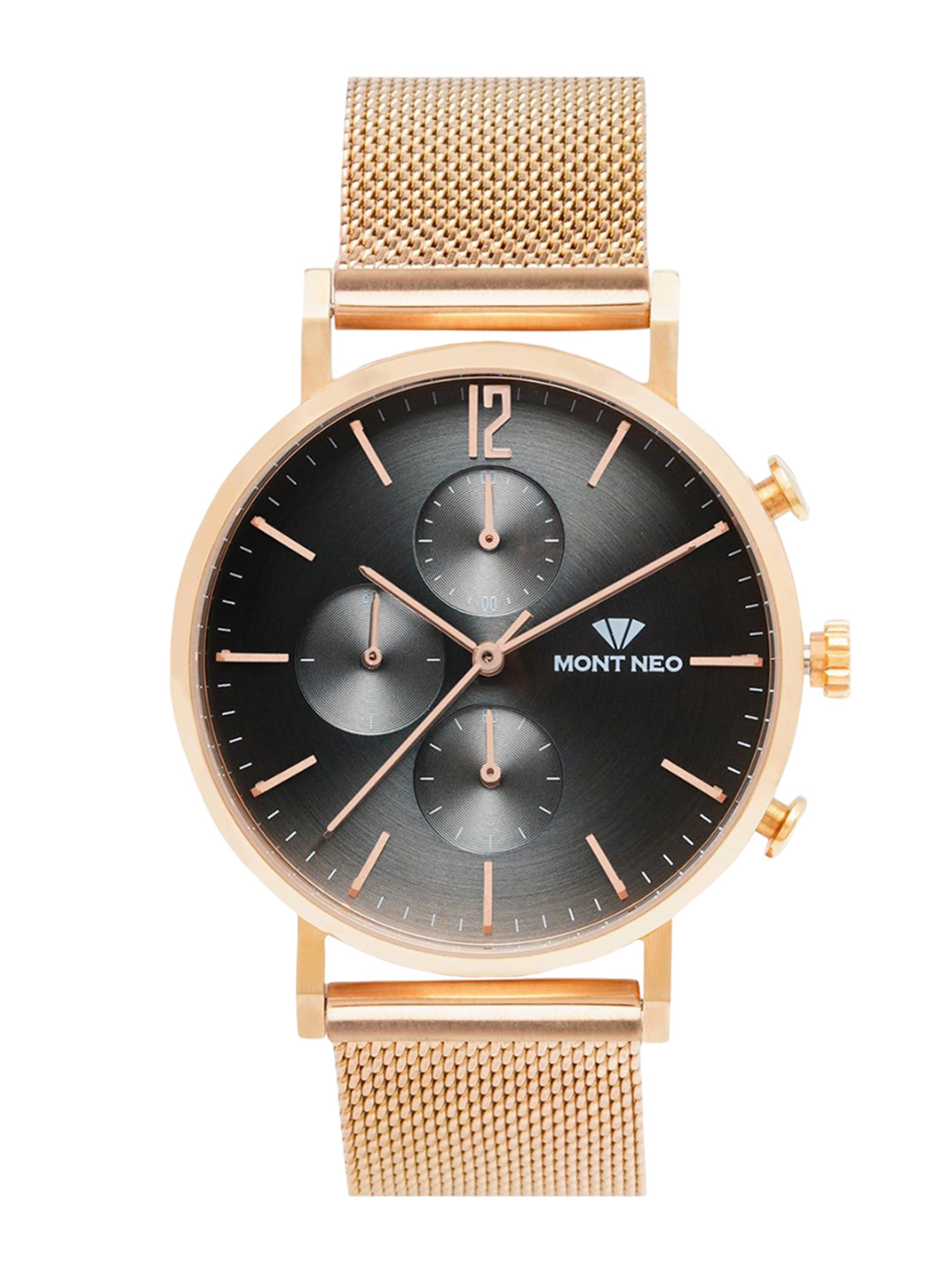 MONT NEO Men Stainless Steel Bracelet Style Straps Analogue Watch 7004M-B3315