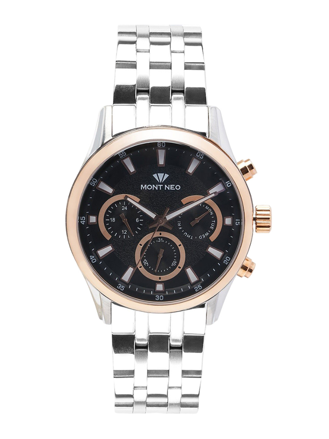 MONT NEO Men Dial & Stainless Steel Bracelet Style Straps Analogue Watch 7008C-M1304