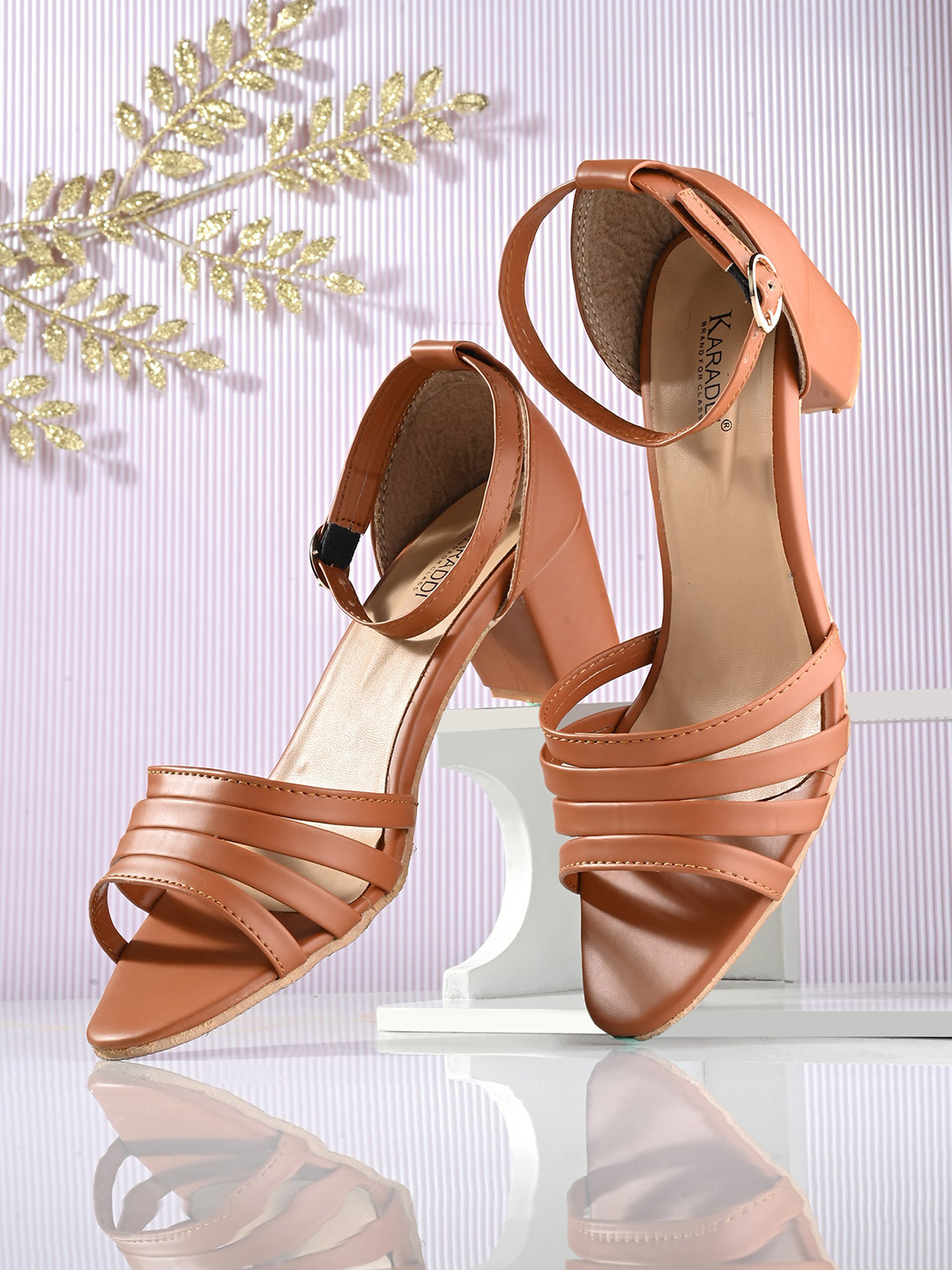 KARADDI Tan Confortable & Lightweight Heels