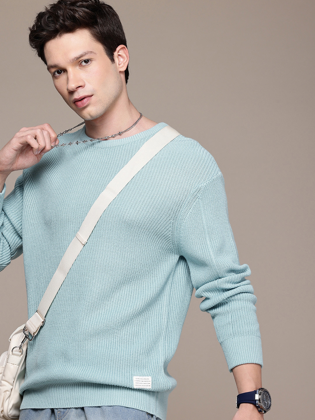 WROGN Cable Knit Oversized Pullover Sweater