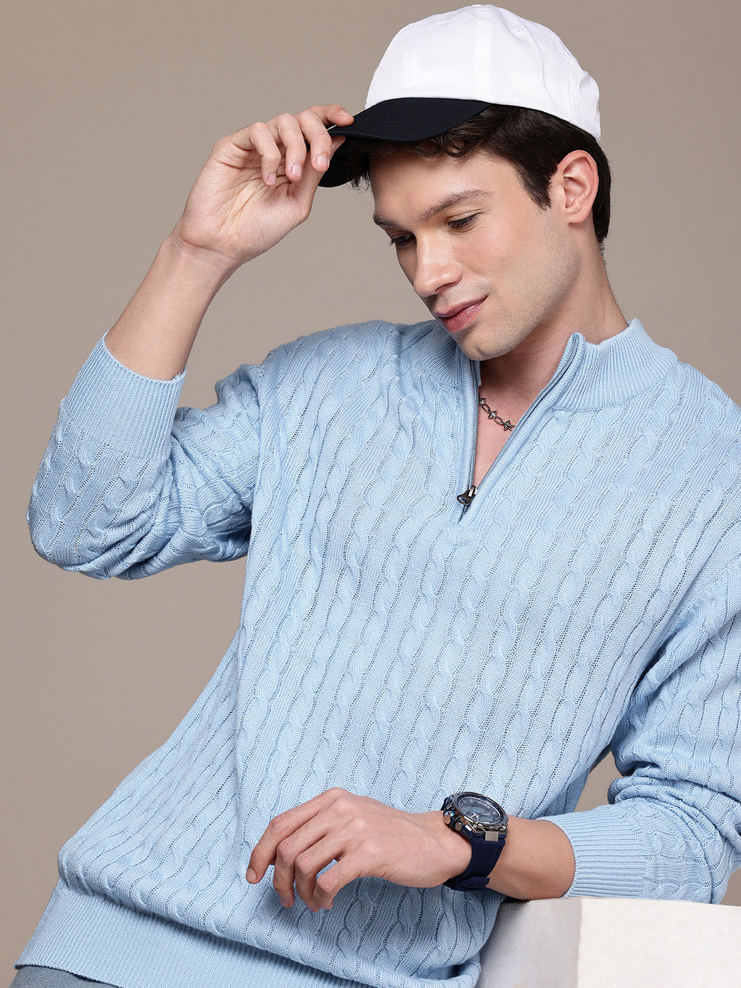 WROGN Cable Knit Comfort Fit Pullover Sweater