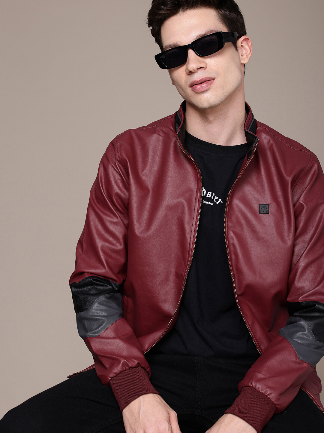 WROGN Mock Collar Biker Jacket