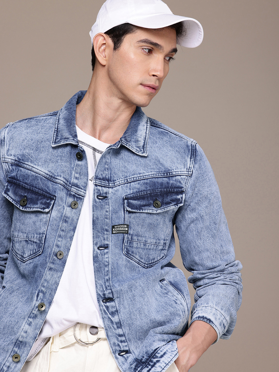 WROGN  Cotton Faded Denim Jacket