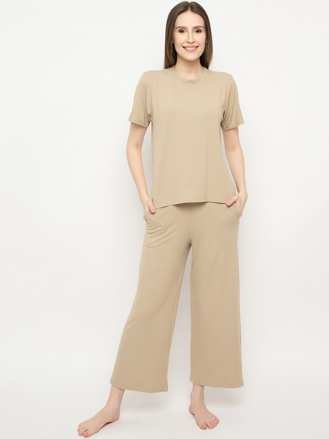 Camey Striped Short Sleeves Night Suit