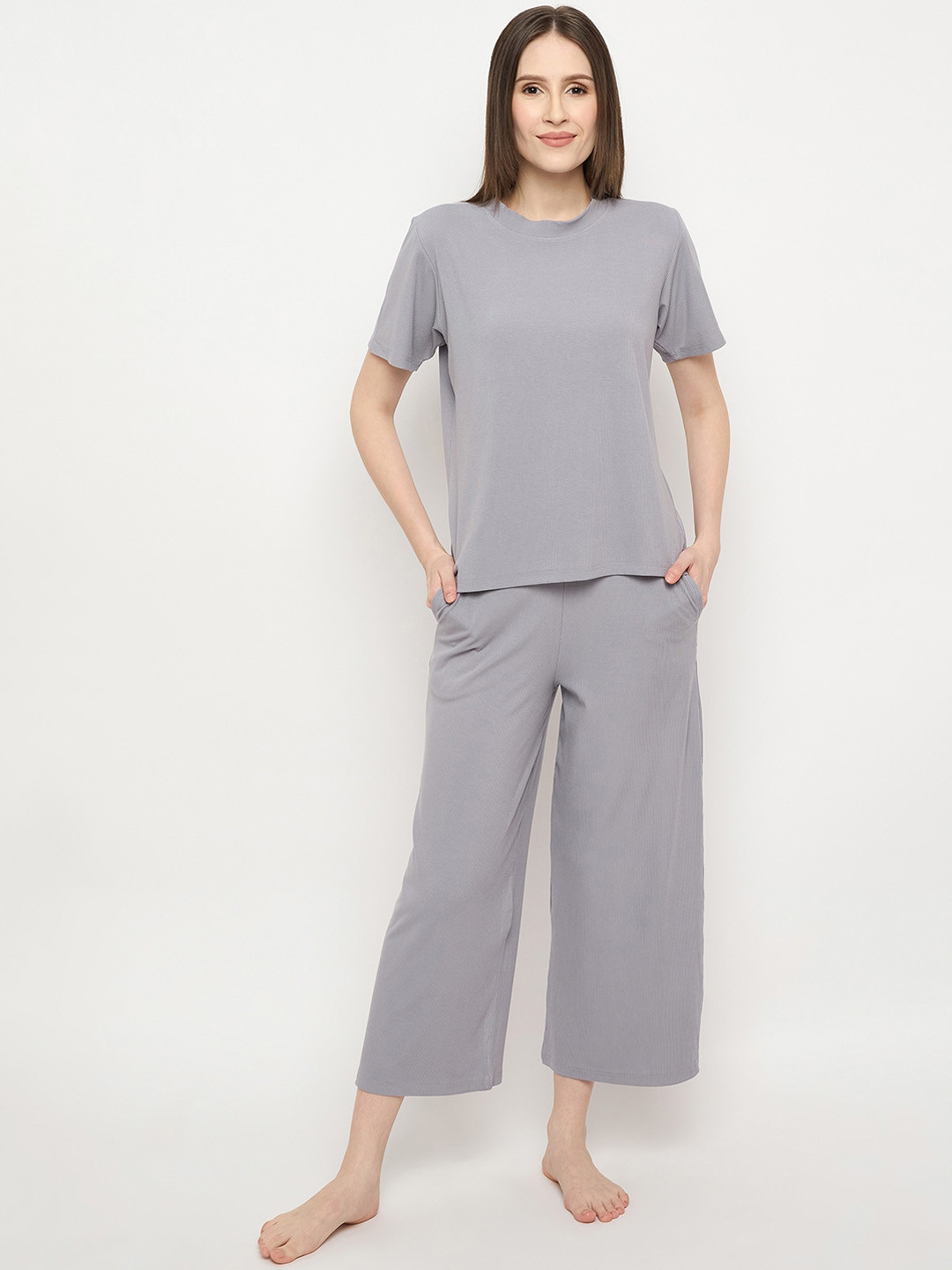 Camey Striped Short Sleeves Night Suit