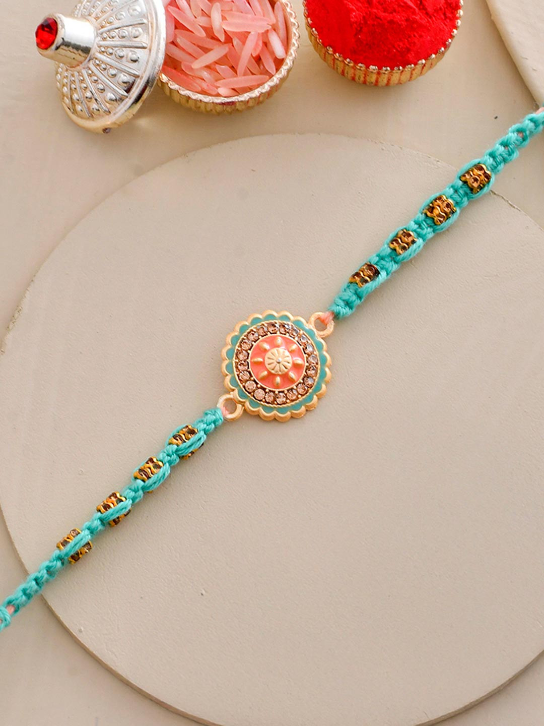 Voylla Men's Traditional Design Beaded Thread Rakhi For Brother