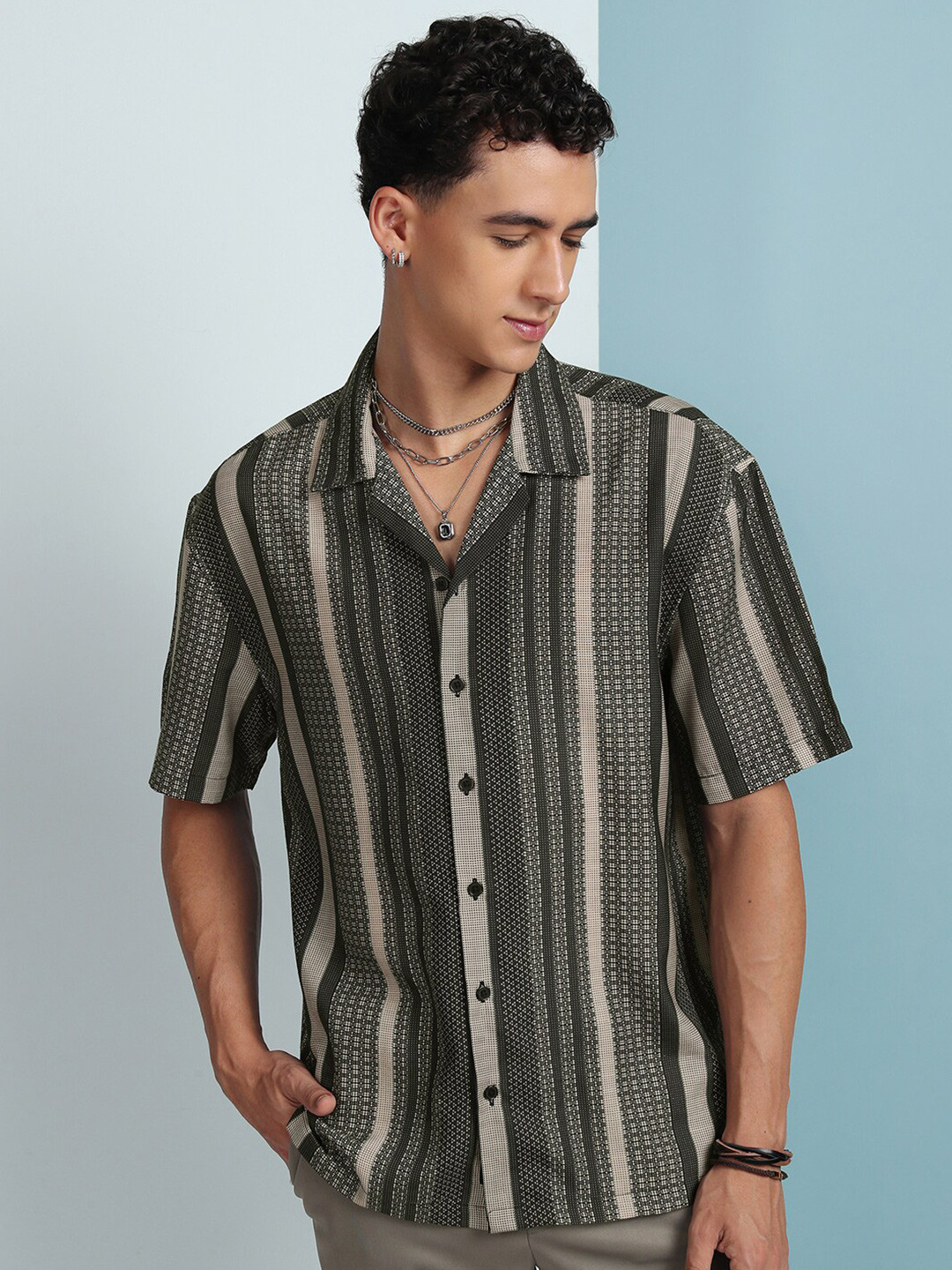 HIGHLANDER Men Striped Shirt