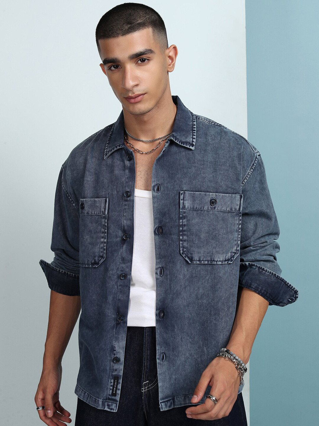 HIGHLANDER Men Regular Collar Full Sleeve Western Yoke Overshirt