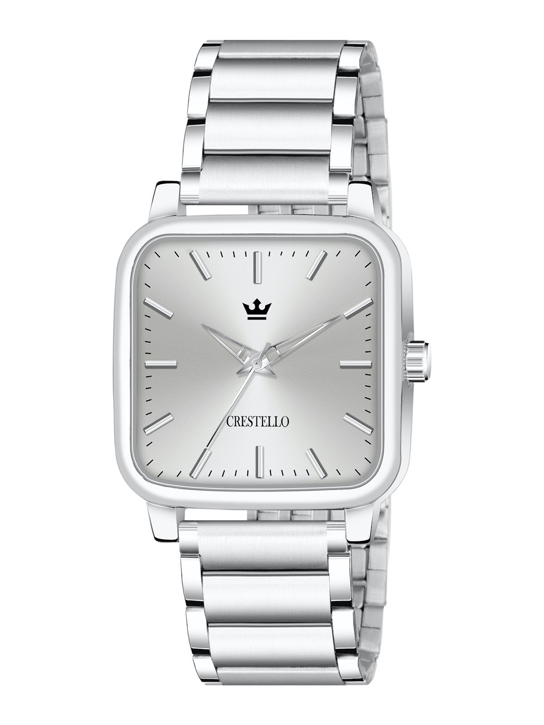 CRESTELLO Men Dial & Stainless Steel Bracelet Style Straps Analogue Watch CR-GS034-SLV-CH